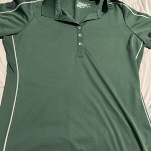 Nike Dark Green Button Down Shirt with White Trim